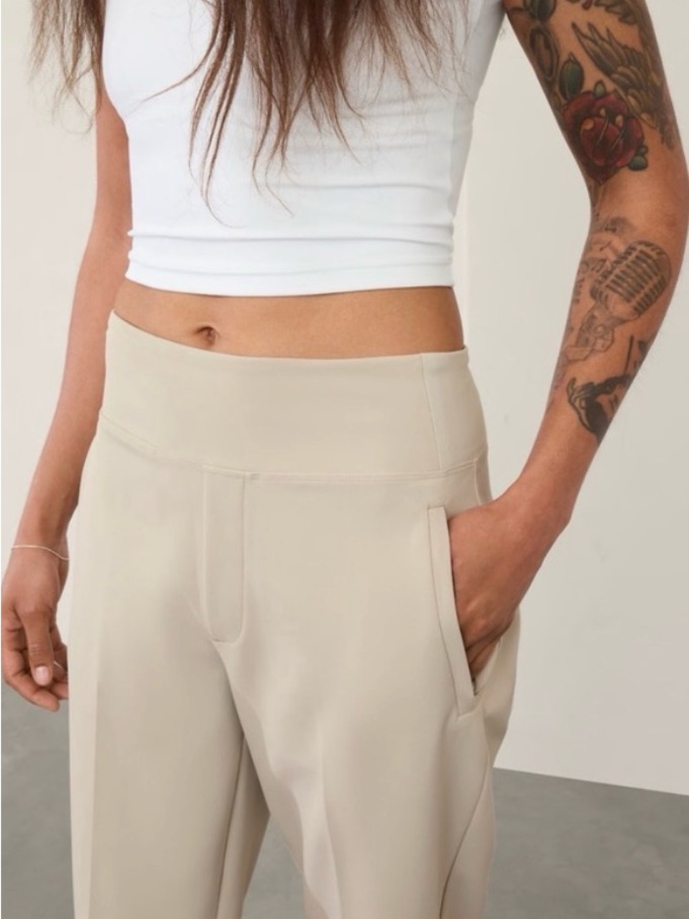 Athleta Endless High Rise Pants Size 8 Cream MSRP 109.00 - Picture 3 of 14
